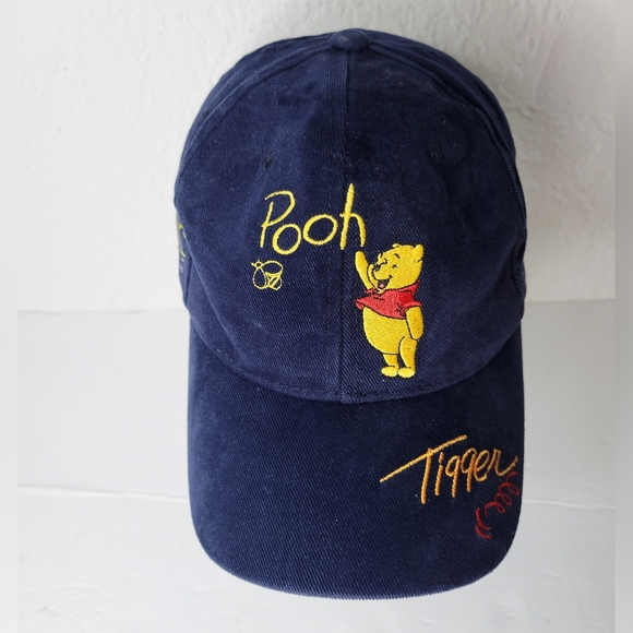 Walt Disney World Blue Vintage Winnie the Pooh Tigger Piglet Rabbit Hat Cap - Picture 2 of 10